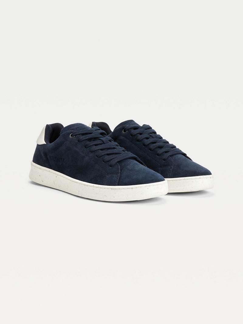 Férfi Tommy Hilfiger Velúr cupsole Sneaker Sötétkék | HU 1416SGL